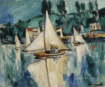 ボート Painting - マルヌ川の帆船 モーリス・ド・ヴラマンクの船